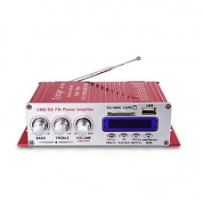 HY400 HiFi Digital Car Stereo Power Amplifier Audio Music Player Support USB MP3 DVD CD FM SD Red