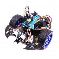 Arduino UNO Intelligent Bat Car Robot Kit R3 Programmable Obstacle Avoidance Bluetooth Remote Control DIY