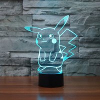 Pokemon Go Pikachu 3D Night Light 7 Color Change LED Desk Lamp Touch Room Decor