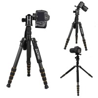 ZOMEI Z699C Portable DSLR Camera Tripod Aluminum Traveling Camcorder Monopod with Ball Head