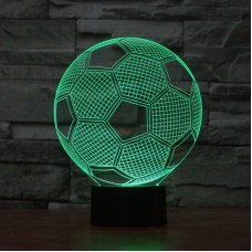 Acrylic 3D Soccer Football LED 7 Color Changing Night Light USB Touch Desk Table Lamp for Gift