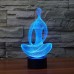 3D Yoga Meditation Night Light 7 Color Change LED Desk Table Acrylic Lamp for Gift