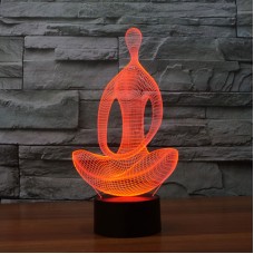 3D Yoga Meditation Night Light 7 Color Change LED Desk Table Acrylic Lamp for Gift