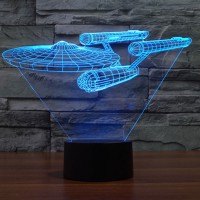 Star Trek USS Enterprise 3D LED Night Light 7 Color Touch Switch Table Desk Lamp