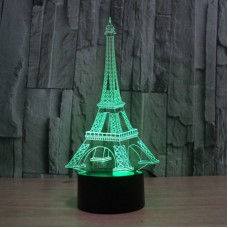 3D Illusion Eiffel Tower Bedroom Night Light Color Change LED Desk Table Lamp