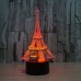 3D Illusion Eiffel Tower Bedroom Night Light Color Change LED Desk Table Lamp