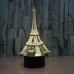 3D Illusion Eiffel Tower Bedroom Night Light Color Change LED Desk Table Lamp