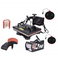 5 In 1 Digital Heat Press Machine Sublimation for T-Shirt Mug Plate Hat Printer