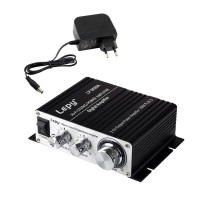 Lepy LP-2020A+ Digital Mini Hi-Fi Audio Stereo Home Car Amplifier Tripath TA2020 W/ 13.5V 3A Power Adapter Black