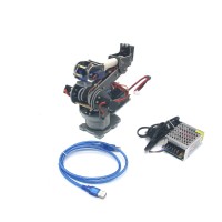 ABB 6DOF Robot Mechanical Arm Alloy Robotics Arm Rack with Servos Power Supply Arduino Board Kit 