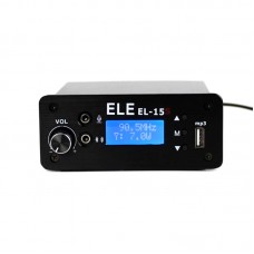 EL-15S Wireless FM Transmitter Stereo LCD Broadcast Radio Station 1W-7W U Disk MP3 Player Black