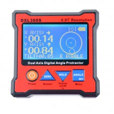 DXL360S Dual Axis Angle Protractor Digital Display Level Gauge with 5 Side Magnetic Base