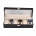 New Black PU 6 Grid Watch Display Box Show Case Jewelry Storage Organizer