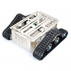 Smart Robot Tank Tracked Car Chassis Stainless Aluminum Alloy Vehicle for DIY  