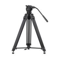 Kingjoy VT-2500 3 Section Alloy Video Photo Tripod Kit Pan Fluid Ball Head for DSLR Camera Video Recorder DV