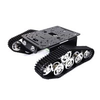 T333 Tank Aluminum Alloy Chassis Intelligent Car 37 Electric Motor Robot Black Silver 150rpm  