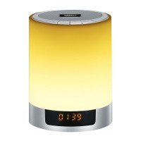  LED Bluetooth Stereo Speaker Wireless Night Light Subwoofer Alarm Clock Mini HiFi 