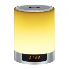  LED Bluetooth Stereo Speaker Wireless Night Light Subwoofer Alarm Clock Mini HiFi 