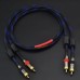 2×RCA to 2×RCA Male Audio Signal Cable Amplifier Video Cord Hi-Fi Copper Stereo 2PCS