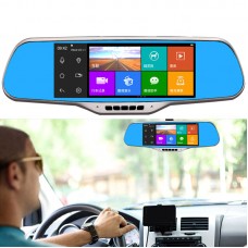 Car Drive Recorder Android GPS Navigation Rear Viewing Mirror Reversing 7'' Screen D90 1080P