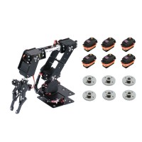 6DOF Unassembled Mechnical Arm Robot + 6PCS MG996R Analog Servo + 6PCS Metal Servo Wheel    