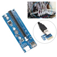 PCI-E Express USB3.0 1x to16x Extender Riser Card Adapter SATA Power Extension Cable