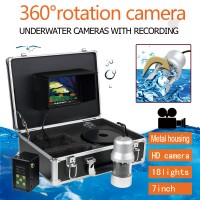 7" 18 LED 360° Panning Camera Underwater  Fish Finder HD DVR 1000TVL Recording 