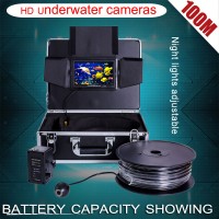 1000TVL Underwater Camera HD Fish Finder DVR Recording 12 LED Light 7'' 100M Cable 8G SD