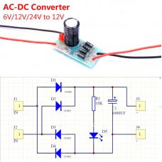 1N4007 AC-DC Converter 12V 1A Full-bridge Rectifier Filter Power Supply Module 