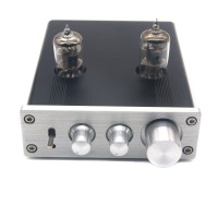 ZL M2 HIFI Digital Audio Preamp 6J1 Valve Tube Preamplifier Dual Channel Treble Bass with Power Adapter Silver