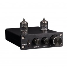 ZL M2 HIFI Digital Audio Preamp 6J1 Valve Tube Preamplifier Dual Channel Treble Bass with Power Adapter Black