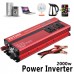 2000W Car LED Power Inverter Converter DC 12V To AC 220V 4 USB Ports Charger
