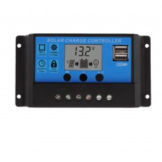 20A 12V 24V Auto Work PWM Solar Charge Controller with LCD Dual USB 5V Output Solar Cell Panel Charger Regulator PV Home