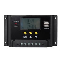 30A PWM Solar Charger Controller Dual 5V USB 12V 24V Auto Work Solar Panel Battery Light Timer Control