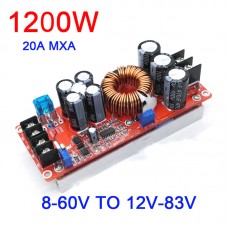 1200W 20A DC Converter Boost Car Step-up Power Supply Module 8-60V to 12-83V