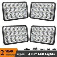 4 Set 4X6" LED Headlights CREE Light Bulbs Crystal Clear Sealed Beam Headlamp