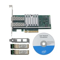 Intel BNT10G42BF X520-SR2 DA2 Dual Port Ethernet Adapter Gigabit Fiber Network Card E10G42BFSR with 2 Intel SFPs