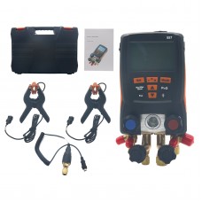 Refrigeration Digital Manifold Kit Bluetooth/App for Testo 557 0563 1557 with 2PCS Clamp Probes 