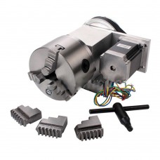 CNC 4th Axis Hollow Shaft Rotary Table Router Rotational Axis 3 Jaw Φ100mm Chuck