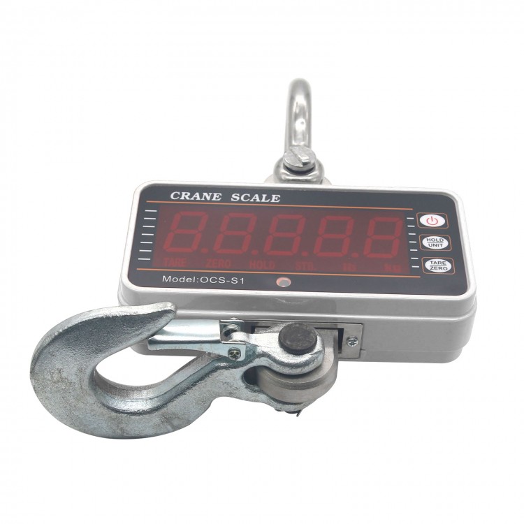 IDili 1000kg Digital Crane Scale - Heavy Duty Hanging Scale With Remote (Silver)