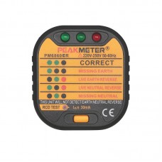 PEAKMETER PM6860ER Automatic Electric Socket Tester Neutral Live Earth