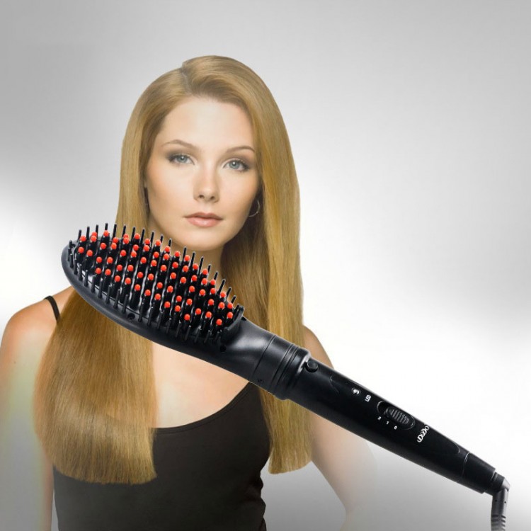 3 in 1 Interchangeable Hair Curler with Hot Brush and Hair Straightener