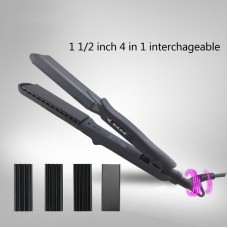 4 in 1 Interchageable Flate Plates Hair Straightener Hair Styler PTC Heater 