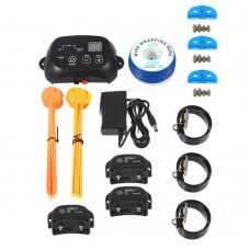 KD660 Waterproof Rechargeable Pet Electronic Fence Fencing System 3 Dog Shock Collars