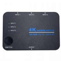 4Kx2K HDMI 1.4 Switch Ultra HD 3 in 1 out 3D TV with IR for HD TV