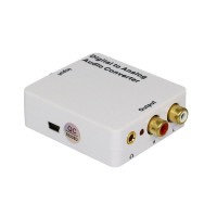White Digital to Analog Audio Converter Headphone Port for Audio Switching  