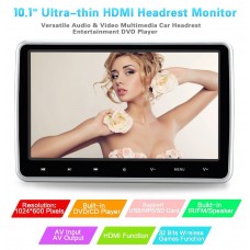 HDMI 10" HD Digital LCD Screen Car Headrest Monitor DVD/USB/SD Player IR/FM MJM-P1018D