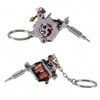 Portable Mini Tattoo Machine Tattoo Supply Gun Keychain Necklace Pendant Decor L 