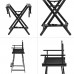 Portable Makeup Artist Director's Chair Folding Chair Aluminum Frame Black