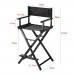 Portable Makeup Artist Director's Chair Folding Chair Aluminum Frame Black